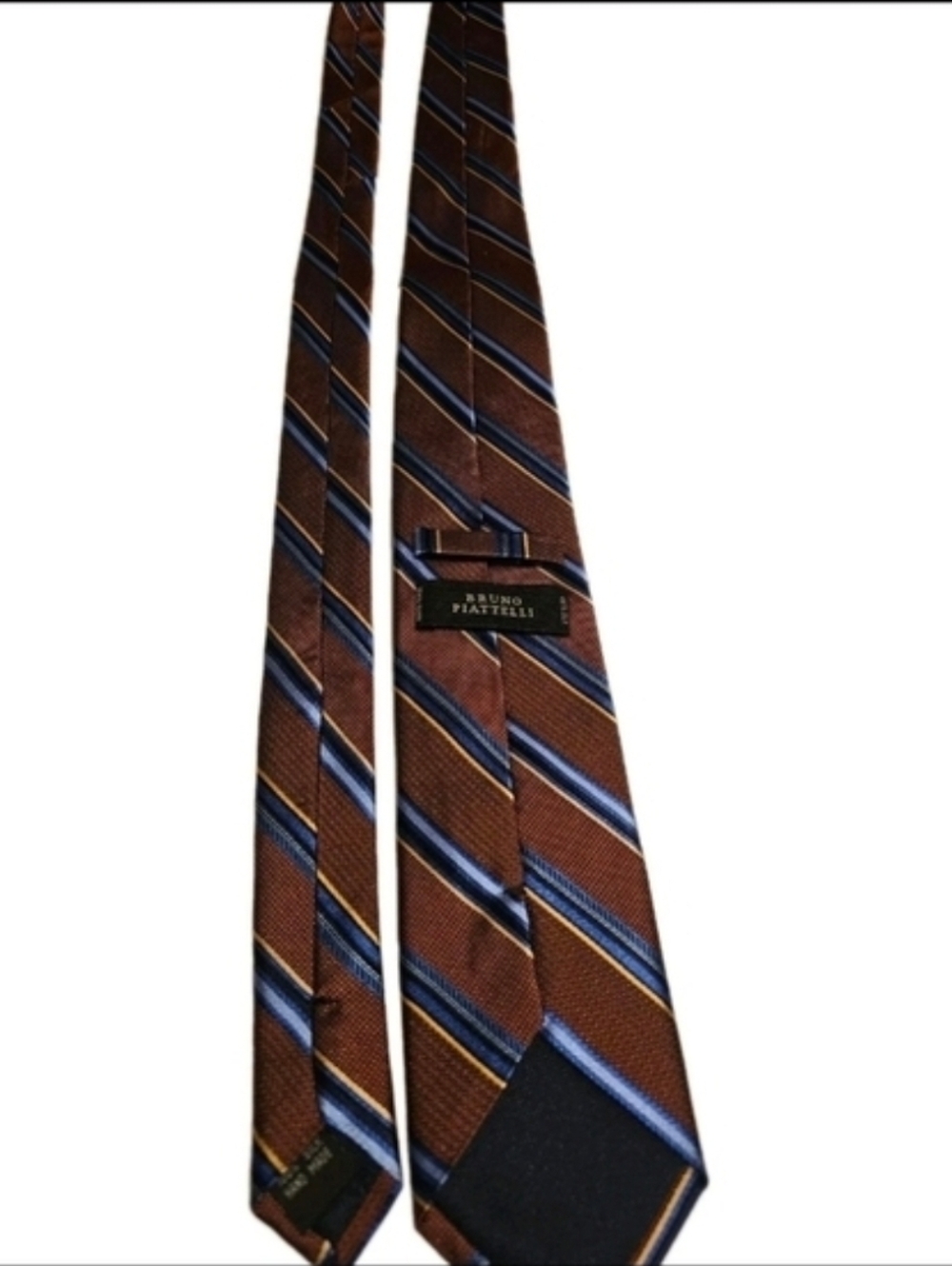 Bruno Piattelli Silk Tie Men's Brown Blue Yellow